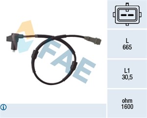 Sensor, hjulturtall, Framaksel venstre, PEUGEOT 306, 306 Break, 306 Cabriolet, 306 Halvkombi, 4545 31, 4545 44, 4545.31, 4545.44, 96 181