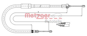 Kabel, parkeringsbremse, Bakre venstre, RENAULT MODUS / GRAND MODUS, 8200 214 752