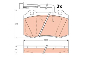Bremseklosser sett, Framaksel, CHRYSLER VIPER, VIPER Convertible, LANCIA DELTA I, 0000009944338, 4720986, 4728999, 4897218AB, 5892740