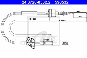 Kabel, clutchbetjening, FIAT 500, 500 C, PANDA, PANDA Skåp/halvkombi, FORD KA, 1558930, 55183097, 9S51-7K553-AA