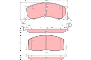 Bremseklosser sett, Framaksel, TOYOTA LITEACE Buss, LITEACE Skåp, PREVIA I, 04465-28030, 04465-28040, 04465-28080, 04465-28160, 04465-28