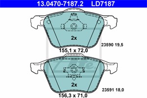 Bremseklosser sett, Framaksel, VOLVO S60 I, S80 I, V70 II, XC90 I, 274285, 30793265