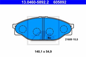 Bremseklosser sett, Framaksel, TOYOTA HIACE Buss IV, HIACE Skåp IV, HILUX Pick-up VI, 04465-35220, 04465-35270