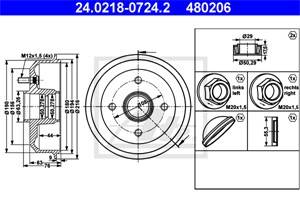Bremsetrommel, Bakaksel, FORD,MAZDA, 1000859, 1017668, 1045392, 1E00-26-251, 1E00-26-251A, 1E01-26-251, 1E01-26-251A, 1E02-26-251, 40348