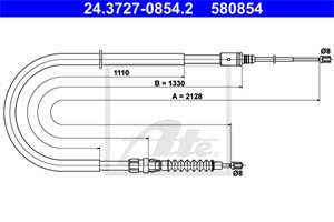 Kabel, parkeringsbremse, Bak, PEUGEOT 308 SW I, 308 SW Skåp / kombi I, 4746 40