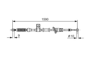 Kabel, parkeringsbremse, Venstre, VOLVO S40 I, V40 Kombi, 30850022, 30884534