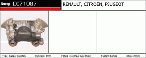 Bremsecaliper, Bak, Høyre, Bak akselen, CITROËN,PEUGEOT,RENAULT, 440162, 7701202143, 9404401628