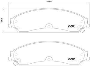 Bremseklosser sett, Framaksel, CHRYSLER,DODGE,LANCIA, 00K68147681AA, 00K68147681AB, 00K68185434AA, 05137688AA, 05142558AA, 05142558AB, 0