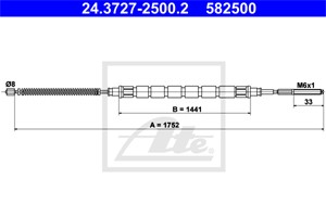 Kabel, parkeringsbremse, Bak, SKODA FELICIA I, FELICIA II, FELICIA Cube Van, FELICIA Kombi I, FELICIA Kombi II, 115 332 751, 6U0 609 721