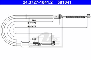 Kabel, parkeringsbremse, Bakre venstre, NISSAN KUBISTAR Skåp, RENAULT KANGOO, KANGOO Express, 36531-00QAE, 36531-00QAF, 77 00 311 698