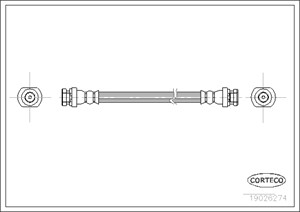 Bremseslange, Bakaksel, Hjulside, MITSUBISHI, MB238425, MB857567, MR129772, MR129787