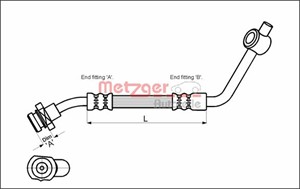 Bremseslange, Foran, Venstre, FORD MAVERICK, NISSAN PICK UP, TERRANO I, TERRANO II, 1958316, 46211-0X800