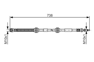 Bremseslange, Foran, Høyre, Venstre, VW TOUAREG, 7L6 611 701 A, 7L6 611 701 B, 7L6 611 701