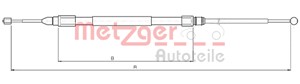 Kabel, parkeringsbremse, Bak, Høyre, Venstre, BMW 1 [E81, E87], 1-Serie Cabriolet [E88], 1-Serie Coupé [E82], 34 40 6 760 443, 3440 6 76