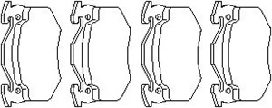 Bremseklosser sett, Bakaksel, CITROËN,PEUGEOT, 4250 71, 4251 04, 4251 96, 4252 71, 4252 74, 4253 11, 4254 42
