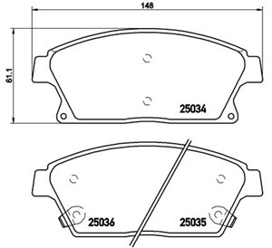 Bremseklosser sett, Framaksel, BUICK,CADILLAC,CHEVROLET,OPEL,VAUXHALL, 13301234, 13412809, 13412810, 1605135, 1605178, 1605263, 22737859