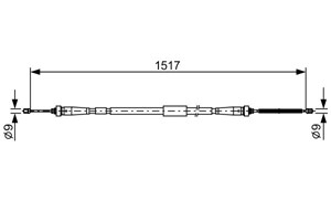 Kabel, parkeringsbremse, Venstre, RENAULT CAPTUR I, 36 53 158 06R