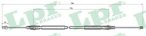 Kabel, parkeringsbremse, Bak, Høyre, CITROËN C4 GRAND PICASSO I, C4 PICASSO Minibus, minivan I, 4745Z8
