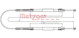 Kabel, parkeringsbremse, Bak, CITROËN,FIAT,PEUGEOT, 1314 983 080, 4745G7, 4745X1