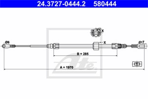 Kabel, parkeringsbremse, Foran, MERCEDES-BENZ,VW, 2D0 609 701 C, 904 420 03 85, A 904 420 03 85