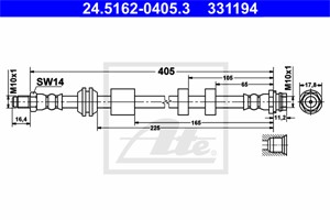Bremseslange, Framaksel, VOLVO V60 I, XC70 II, 30793874, 31261880, 31305079