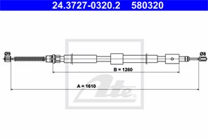 Kabel, parkeringsbremse, Bakre venstre, CITROËN ZX Break, 4745 K8