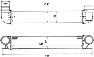Ladeluftkjøler, BMW 5 [E39], 5 Touring [E39], 7 [E38], 17512247359, 2247359, 22473634