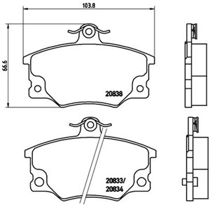 Bremseklosser sett, Bakaksel, Framaksel, FIAT TEMPRA, TIPO, LANCIA DEDRA, 0005983950, 0060810239, 4434879, 571309S, 5888147, 5888153, 58