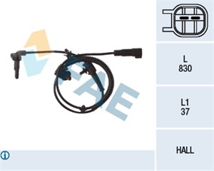 Sensor, hjulturtall, Bakaksel, OPEL INSIGNIA A, INSIGNIA A Sedan, INSIGNIA A Sports Tourer, SAAB 9-5, 1235324, 1238438, 12841558, 13 317