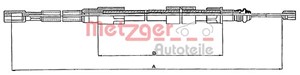 Kabel, parkeringsbremse, Bak, Høyre bak, Høyre, VW LT 28-35 Buss I, LT 28-35 Flak/chassi I, LT 28-35 Skåp I, 281 609 702, 281 609 702B,