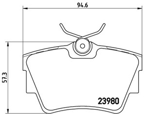 Bremseklosser sett, Bakaksel, FIAT,NISSAN,OPEL,RENAULT,VAUXHALL, 0006000620052, 1605199, 4406000Q2E, 4406000QAF, 440607091R, 4414029, 44