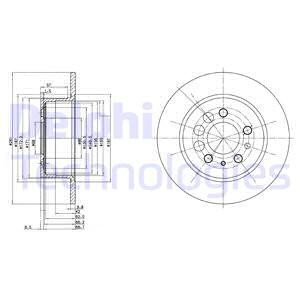 Bremseskive, Bakaksel, VOLVO, 1205782, 12057824, 1205782-4, 270736, 270736.2, 2707362, 270736-2, 31262098