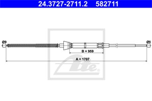Kabel, parkeringsbremse, Bak, SEAT TOLEDO IV, SKODA RAPID, RAPID Spaceback, 6R0 609 721 H