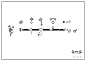 Bremseslange, Framaksel venstre, Venstre, HONDA, 01465SR3020, 46411SH3043, 46411SH3044, 46411SH3J02