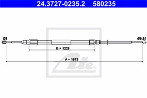 Kabel, parkeringsbremse, Bakre venstre, BMW X3 [E83], 34 40 3 400 795
