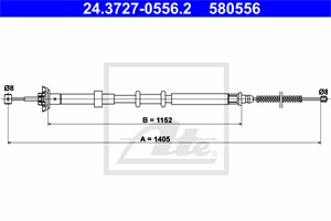 Kabel, parkeringsbremse, Bakre venstre, FIAT PANDA, PANDA Skåp/halvkombi, 51708686