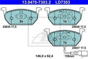 Bremseklosser sett, Framaksel, AUDI,SEAT,SKODA,VW, 5Q0 698 151 C