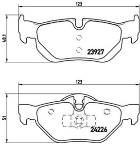 Bremseklosser sett, Bakaksel, BMW, 34121288891, 34121288892, 34121288893, 34121288894, 34212288891, 34216767148, 34216767150, 3421677316
