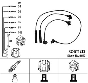 Tennledningssett, TOYOTA 4 RUNNER II, 1 713 751, 76327150, 90919-21528