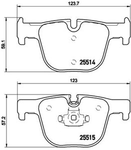 Bremseklosser sett, Bakaksel, BMW, 34206799813, 34212468438, 34216850570