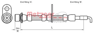 Bremseslange, Foran høyre, Framaksel høyre, TOYOTA COROLLA, COROLLA Kombi, COROLLA Sedan, COROLLA Verso, 90947-02C47