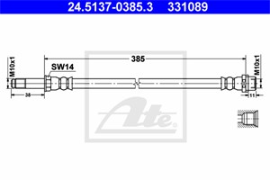 Bremseslange, Bakaksel, Framaksel, MERCEDES-BENZ,VW, 2E0 611 707 A, 2E0 611 807 B, 906 428 05 35, 906 428 12 35, 907 428 26 00, A 906 42