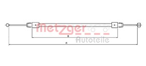 Kabel, parkeringsbremse, Foran, AUDI Q7, VW TOUAREG, 7L0 721 556, 7L0 721 556B