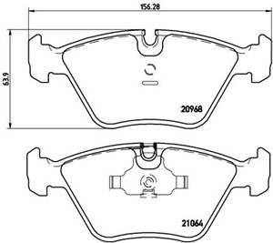 Bremseklosser sett, BMW 5 [E34], 5 Touring [E34], 7 [E32], Z3 Coupé [E36], 34111157039, 34111157569, 34111157570, 34111157813, 341111582
