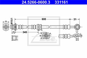 Bremseslange, Framaksel venstre, NISSAN QASHQAI / QASHQAI +2 I, QASHQAI SUV II, 46210-JD005
