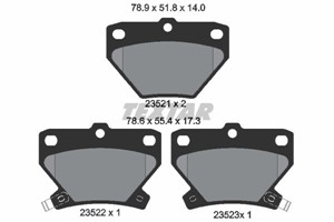 Bremseklosser sett, Bakaksel, TOYOTA, 0446620090, 0446652010, 0446652020, 0446652030, 0446652040, 0446652050, 0446652060, 0446652090, 04