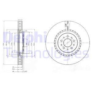 Bremseskive, Framaksel, ALFA ROMEO 147, 156, 156 Sportwagon, 51733051, 51768587