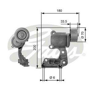 Strammerull, kilerem med ribber, TOYOTA ALPHARD / VELLFIRE, 16620-31040