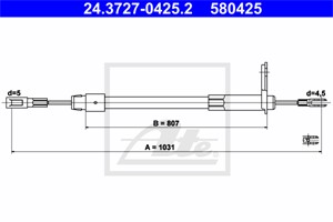 Kabel, parkeringsbremse, Høyre bak, MERCEDES-BENZ E-KLASS [W210], E-KLASS T-Model [S210], 210 420 11 85, 210 420 15 85, A 210 420 11 85,