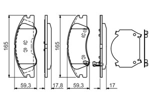 Bremseklosser sett, Framaksel, KIA CERATO Halvkombi I, CERATO Sedan I, 2FA2058101, 58101 2FA10, 58101 2FA20, 58101 2FA21